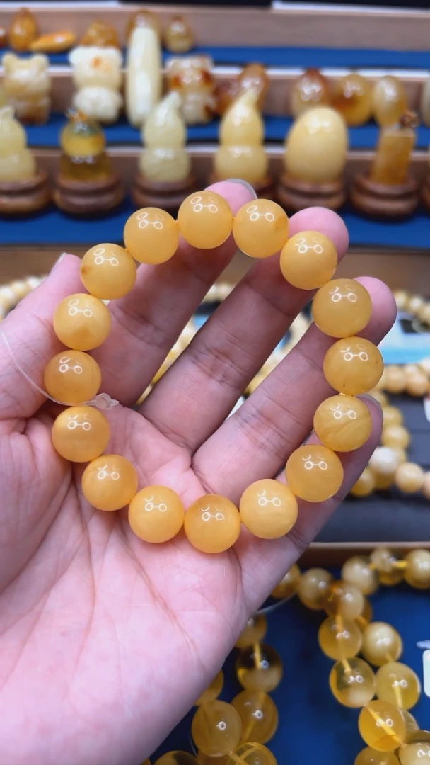 手串蜜蜡未镶嵌p39稀有焦皮料单圈 13mm 20.41克