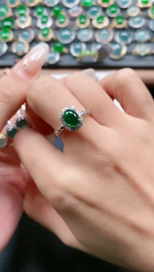 【闪购商品】翡翠戒指银S925镶嵌11111111