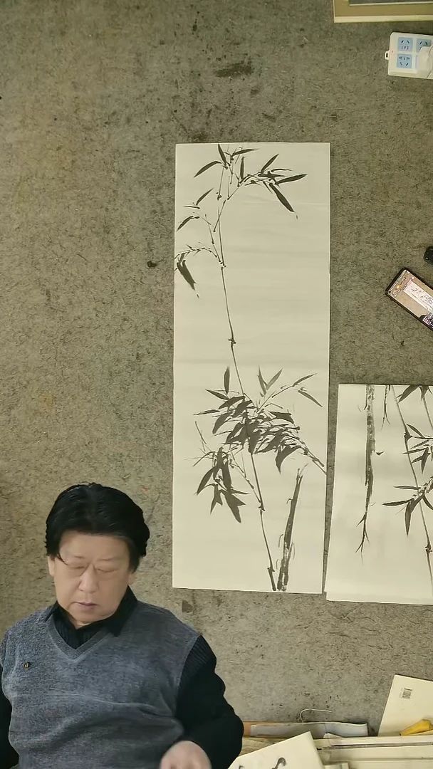 国画三尺 墨竹    34*102cm