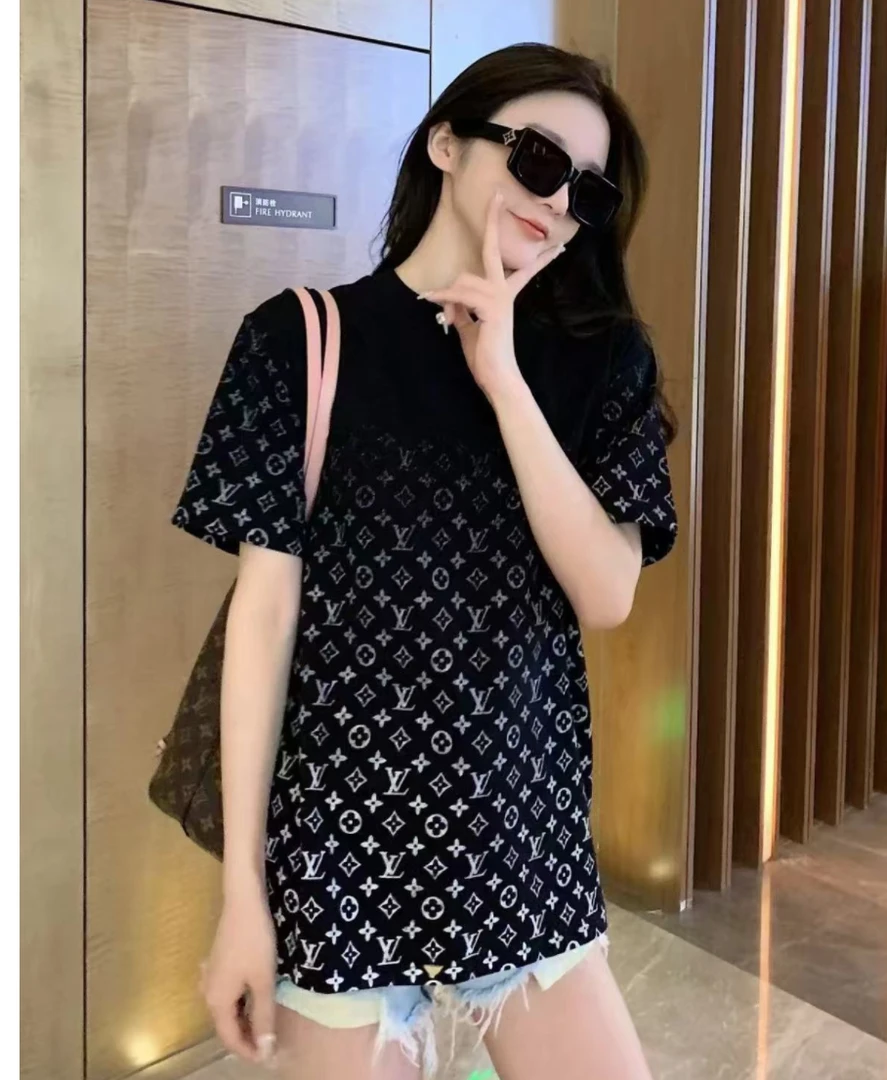 未使用 LouisVuitton/路易威登 LY9经典圆领渐变短袖T恤HKY46W