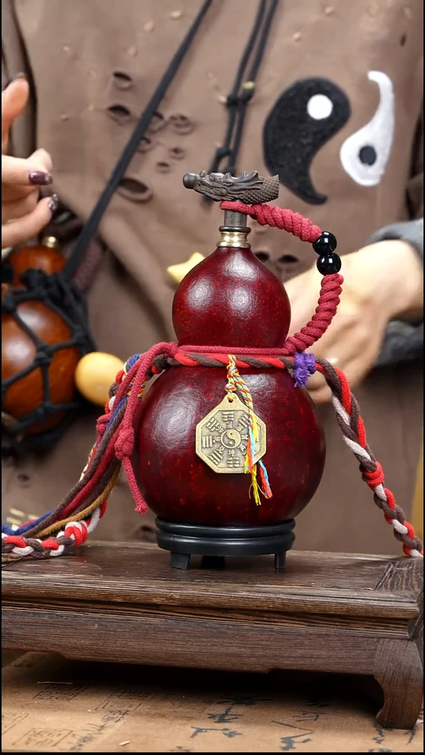 XQ086藏绳款大漆酒葫芦（现货现发）