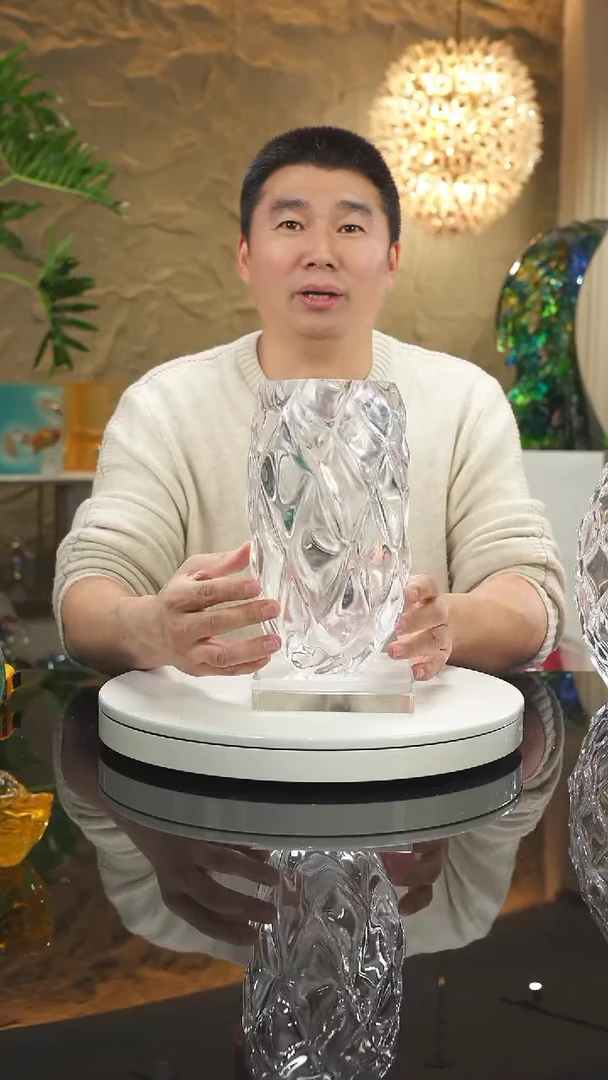 【闪购商品】摆件水晶花瓶摆件带底座