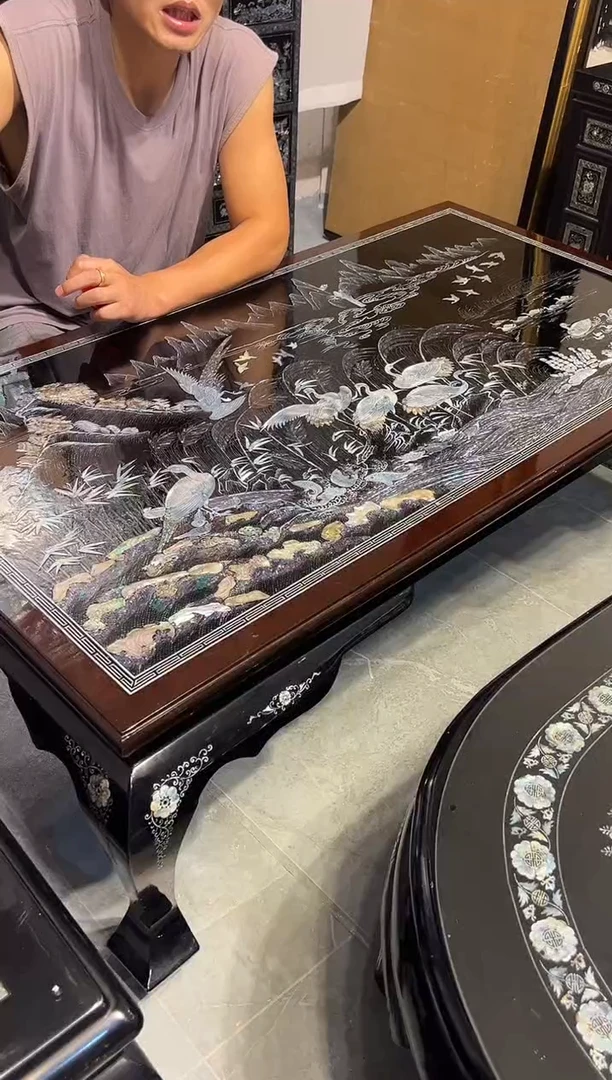 满螺钿 茶桌 （长1.23m宽68cm高45cm）