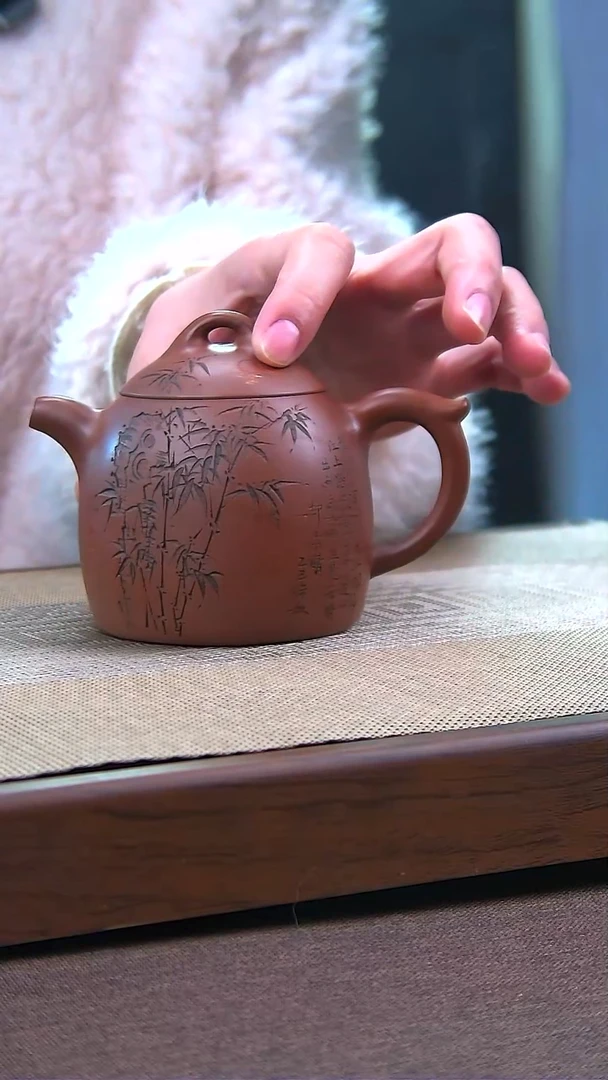 茶壶紫砂原矿红皮龙秦权