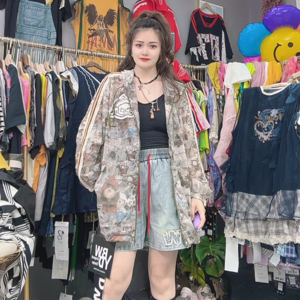 LY家9201#薄款翻领防晒女夏季秋季短外套印花韩版设计师温婉风