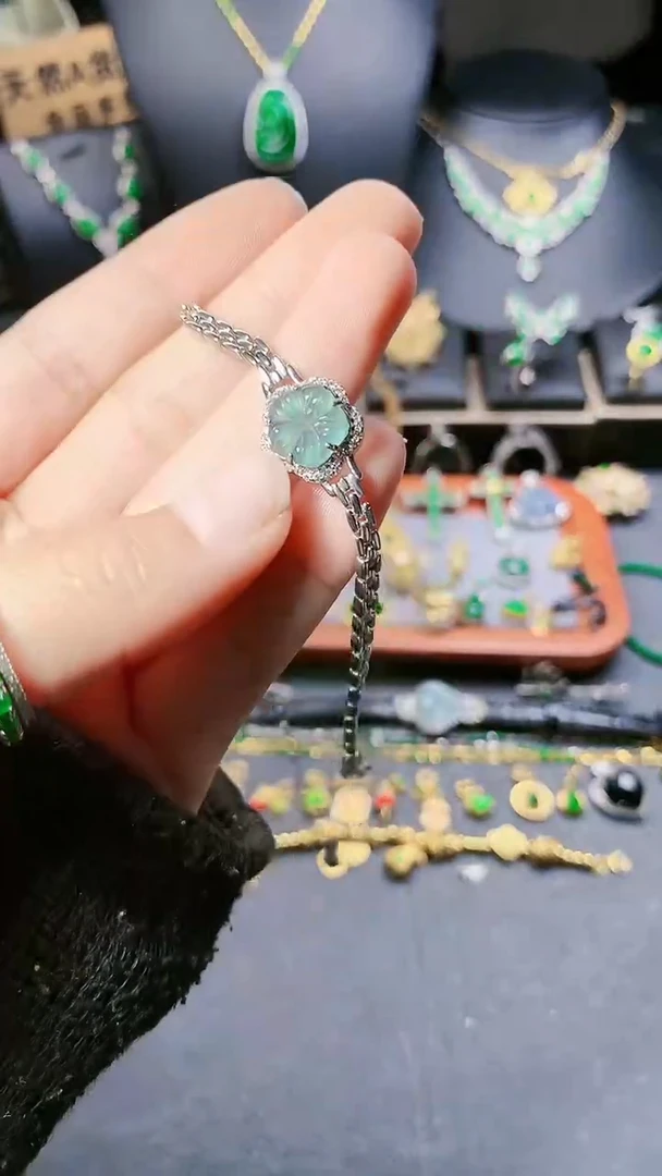 【闪购商品】翡翠手链银S925镶嵌手链