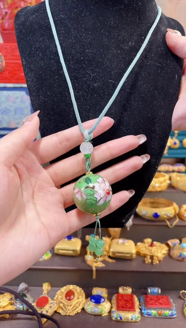 【闪购商品】非遗景泰蓝3.0单珠编绳款嫩绿