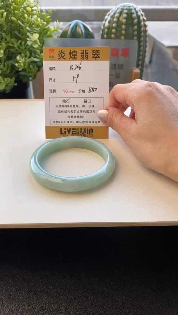 未镶嵌手镯翡翠59圈口编码B206