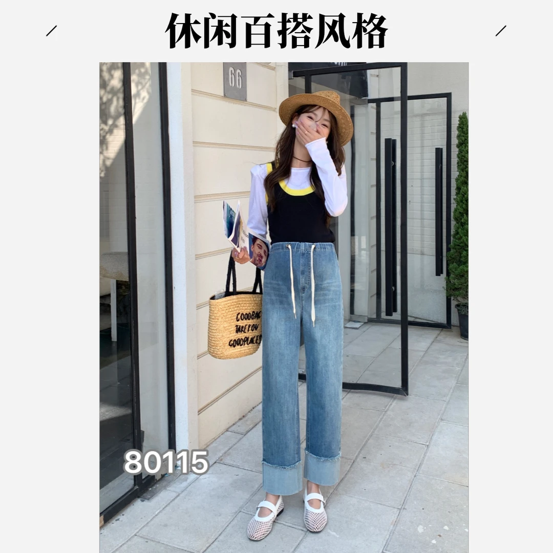 新款孕妇牛仔烟管裤孕妇春秋无托牛仔孕早期孕中期女式孕晚期牛仔