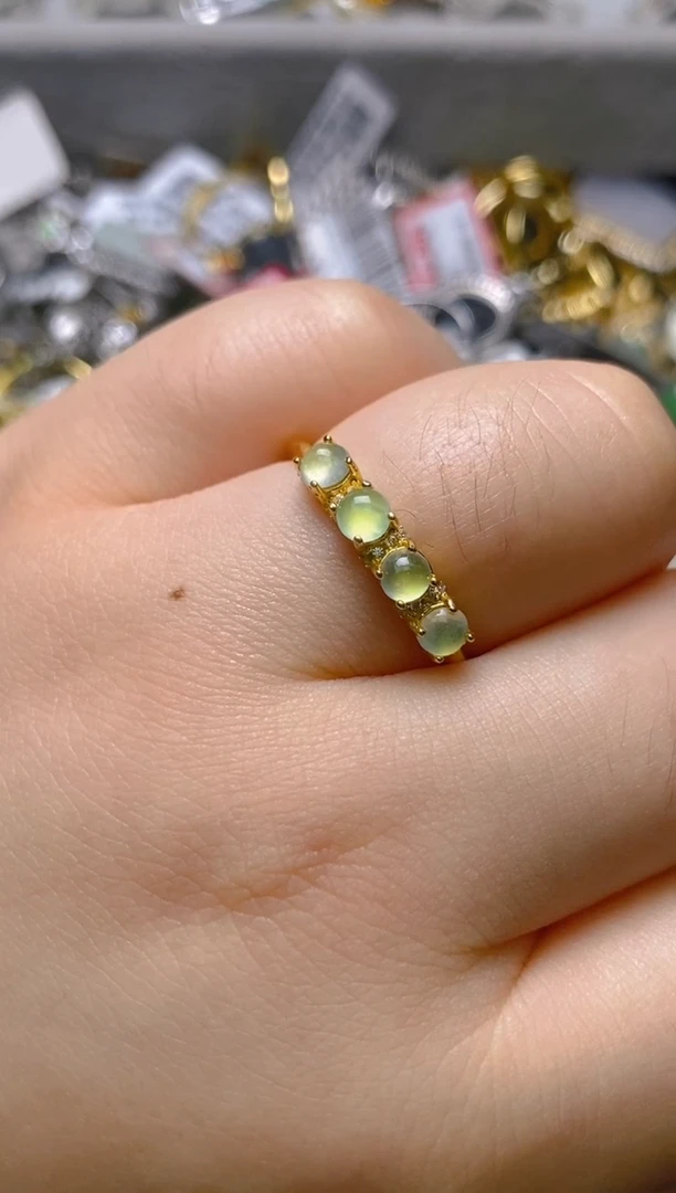 银S925镶嵌戒指翡翠百内无证书