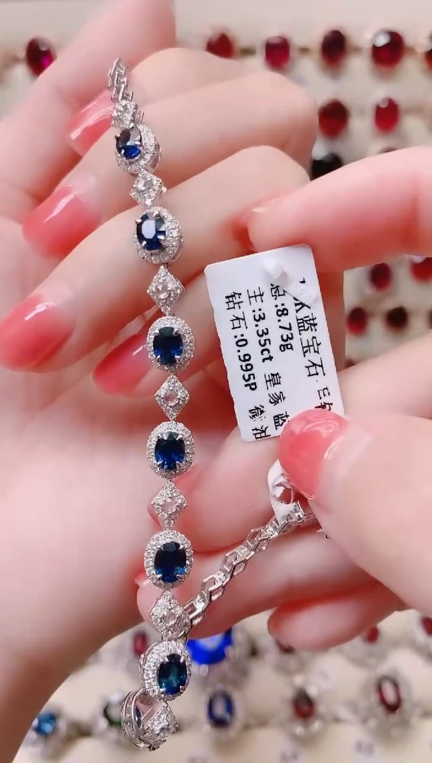 18K金手链蓝宝石18K金镶嵌1