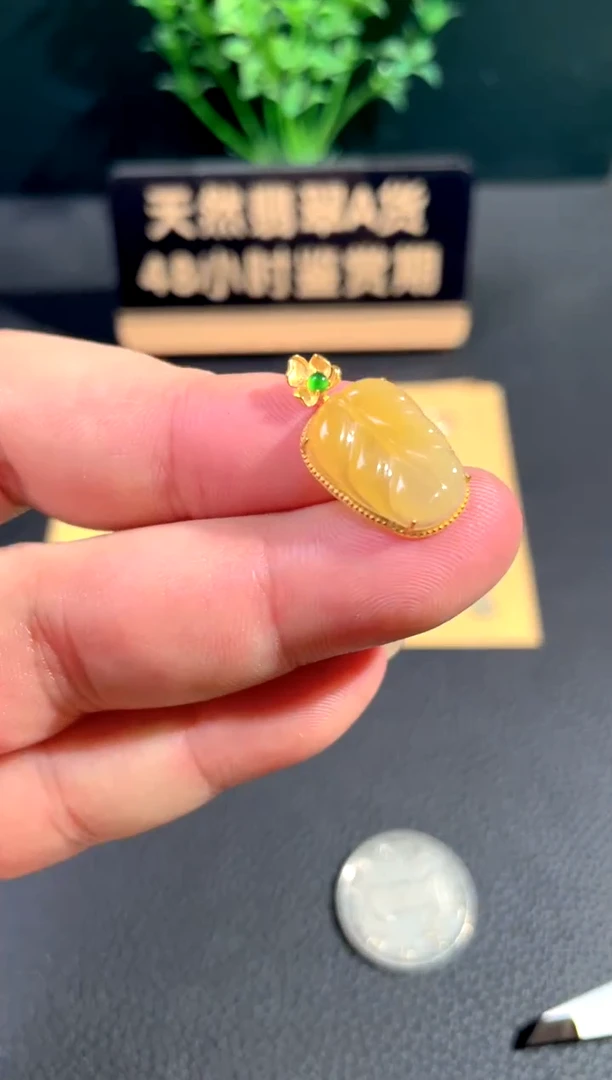 颈饰18K金镶嵌翡翠翡翠