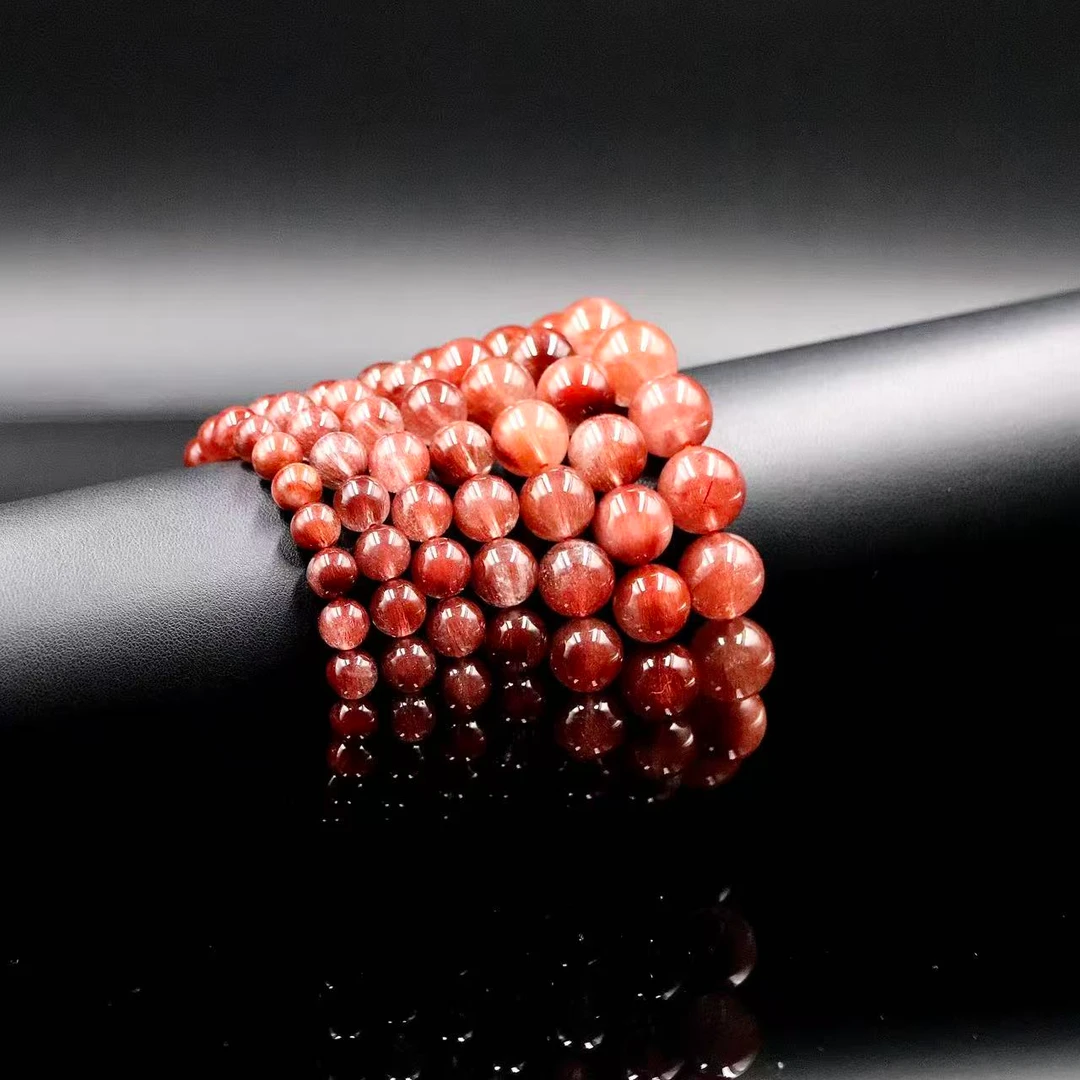 纯天然巴西老矿满矿红发晶水晶手串H3227-尺寸可选多样性发一