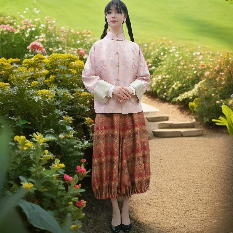 上海鉴界传统中国风上衣粉岫名家非遗宋锦手作新中式外套