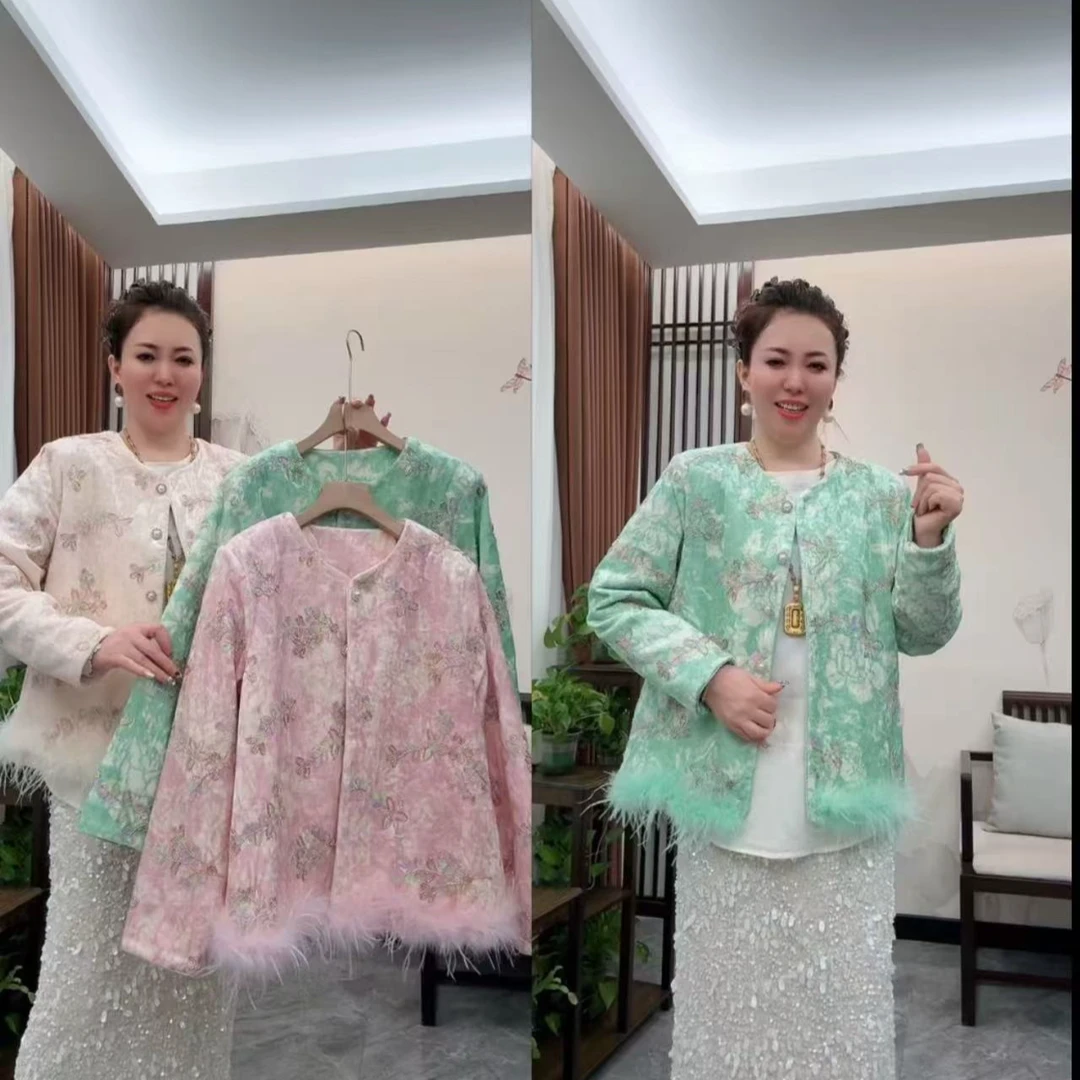 2082天花板丝绒新中式仙仙棉服外套