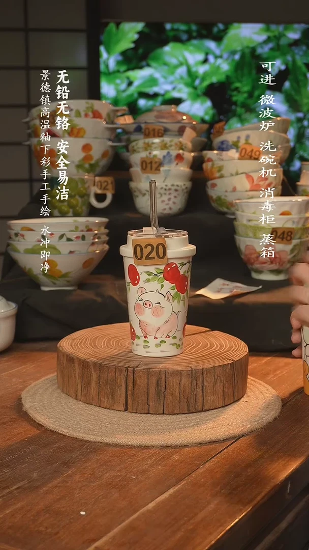 瓷景德镇高温瓷釉下彩手绘陶瓷