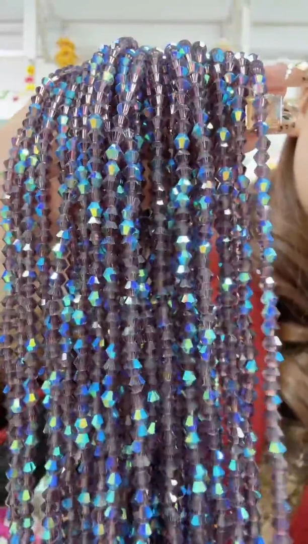 玻璃03127卡4水晶尖10条进口彩紫楼兰