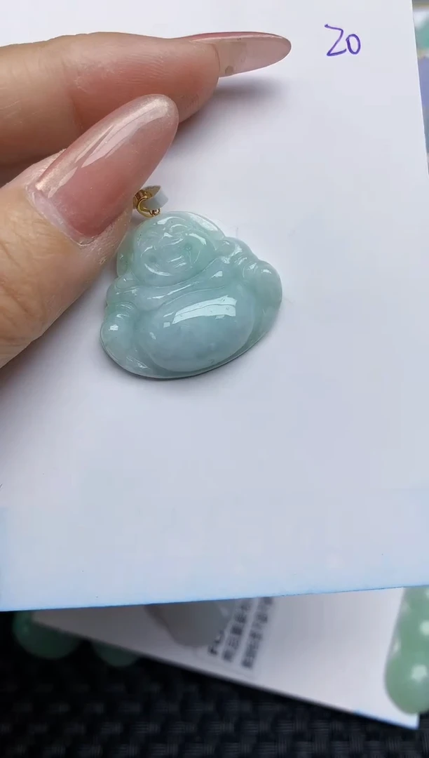 【闪购商品】翡翠颈饰18K金镶嵌天然A货翡翠 20