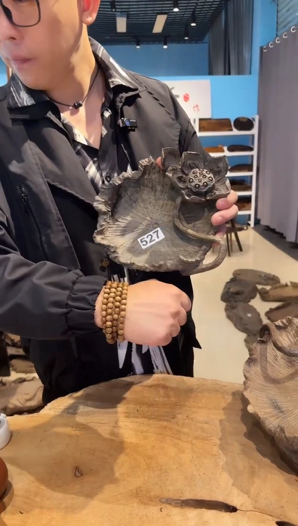 木527号乌木金丝楠果盘+0.8手串