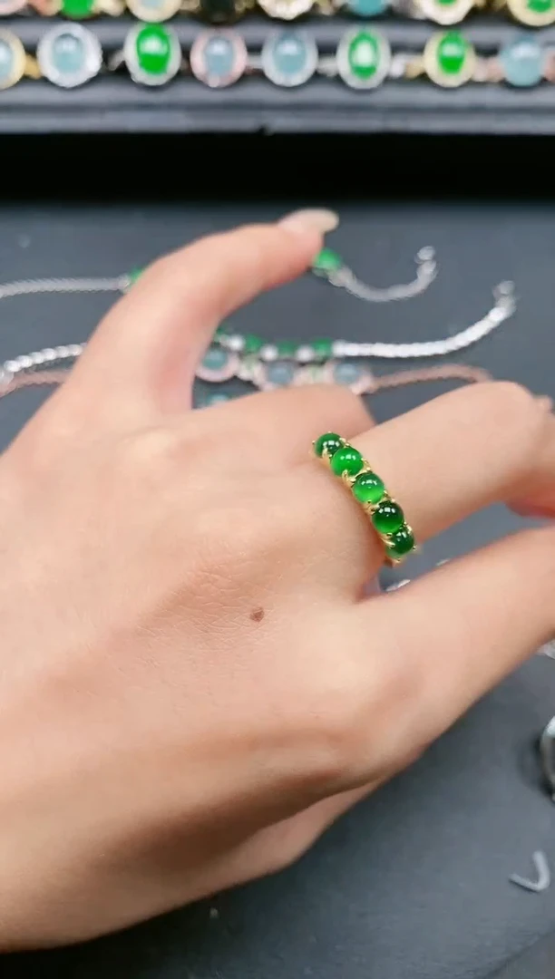 翡翠戒指银S925镶嵌11111
