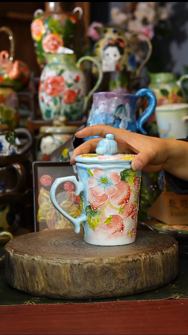 陶瓷206景德镇手工手绘釉下彩