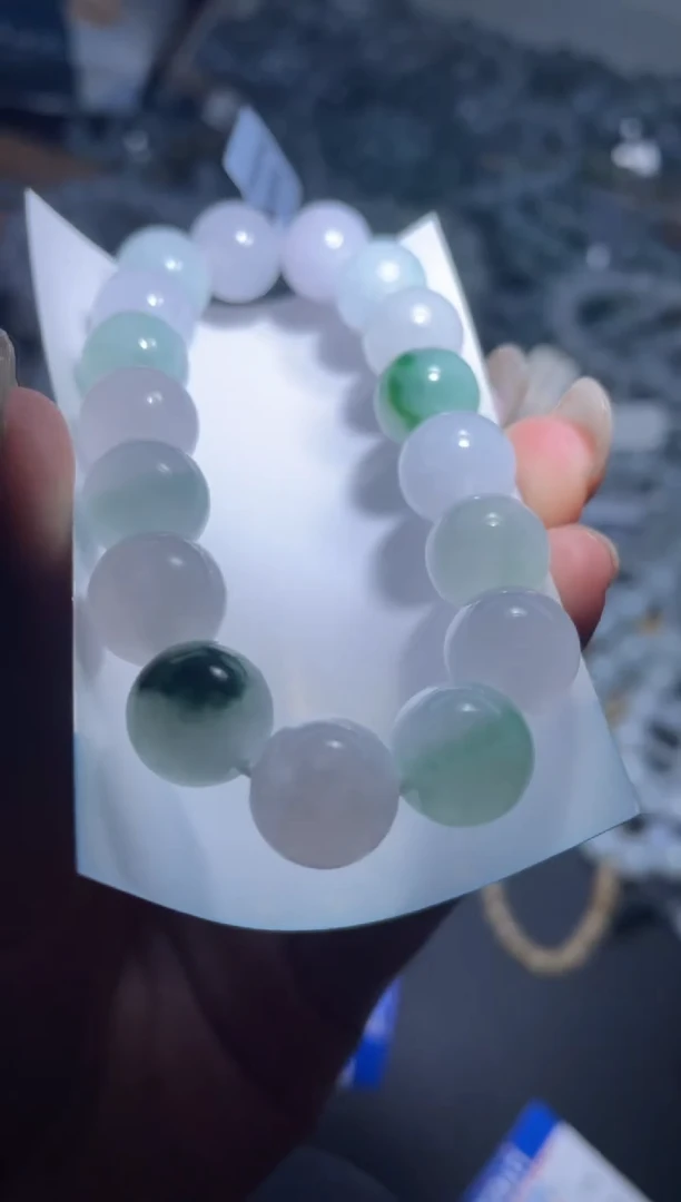 【闪购商品】定制翡翠未镶嵌天然缅甸A货翡翠手串38