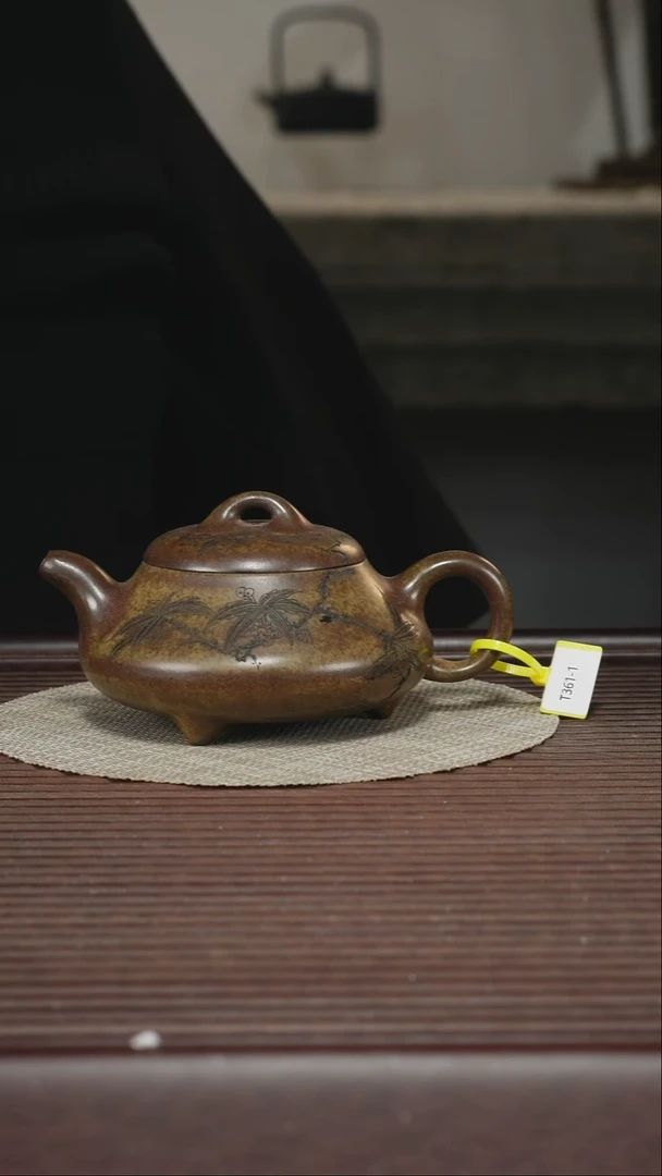 茶壶紫砂T361 虎皮金砂 汉棠石瓢 360cc