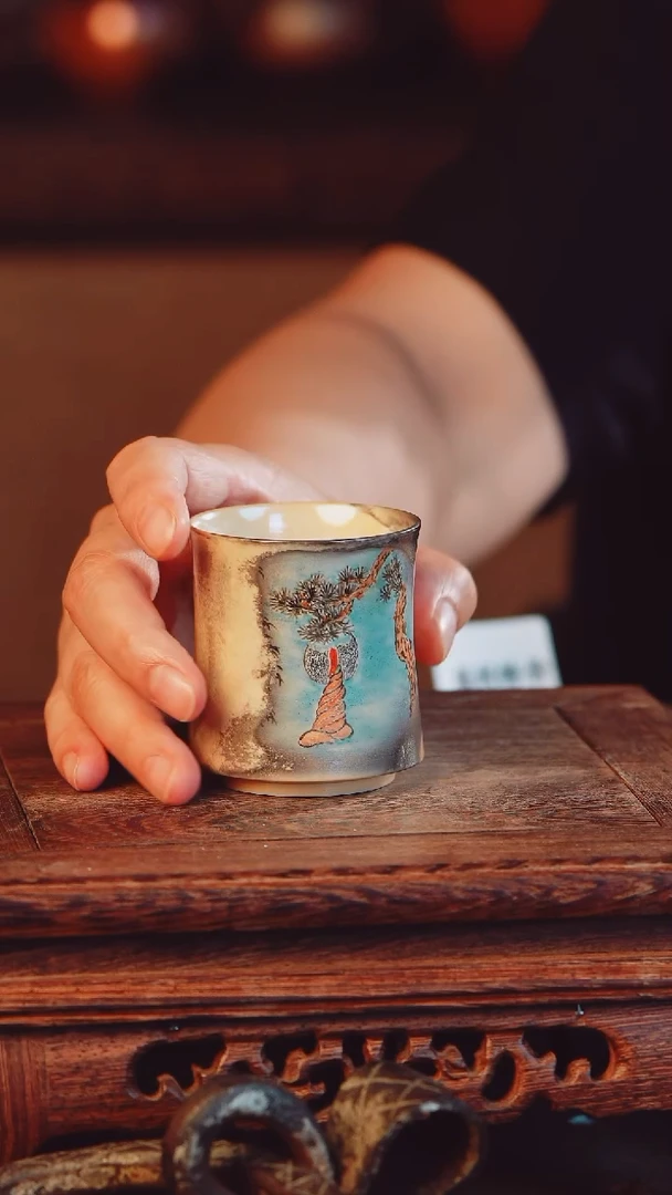 老昌号柴烧手工手绘茶器