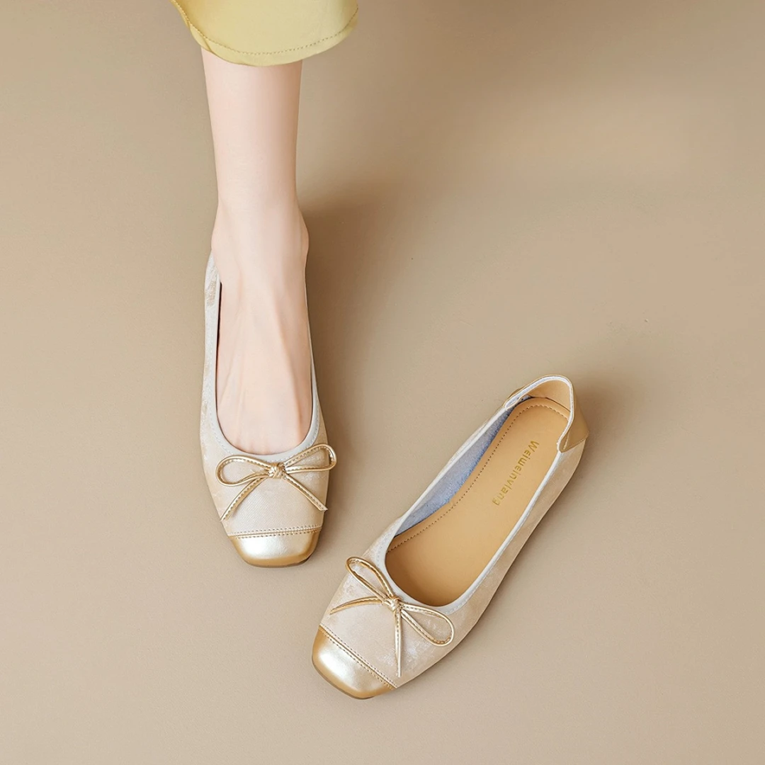 集团鞋柜国风单鞋女2025年春秋新款软底配裙复古子豆豆鞋子