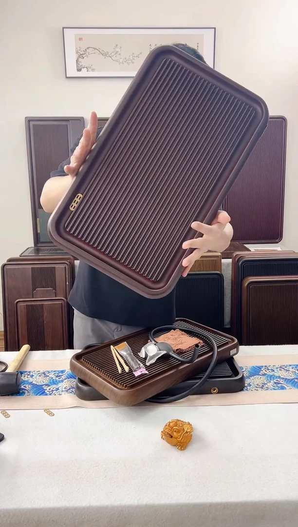 海川茶盘（红色）50*30*4cm+六配件