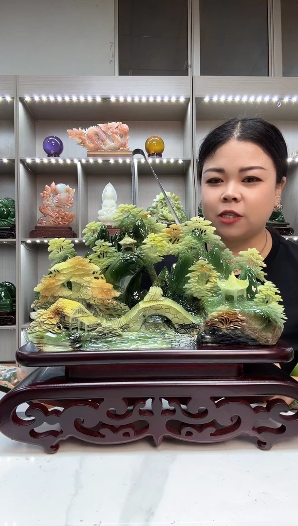 石材天然岫岩玉摆件