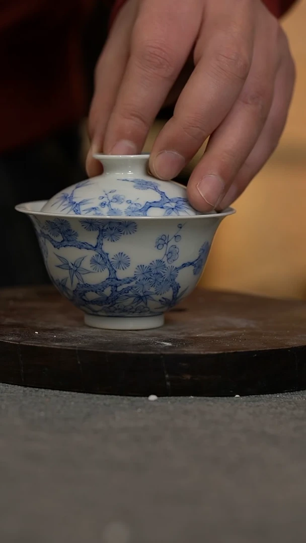 【闪购商品】微瑕福利微瑕福利柴窑淡描松竹梅100
