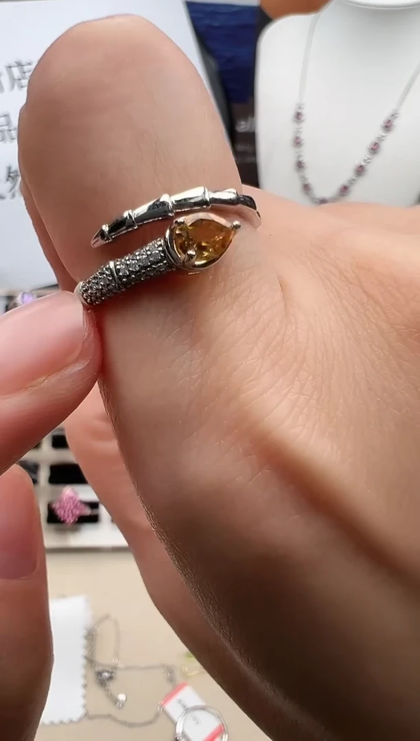 银S925镶嵌戒指水晶22