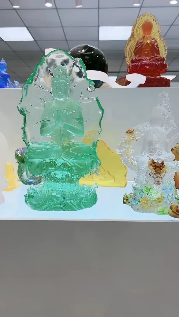 【闪购商品】茶宠古法琉璃绿观音高33.5