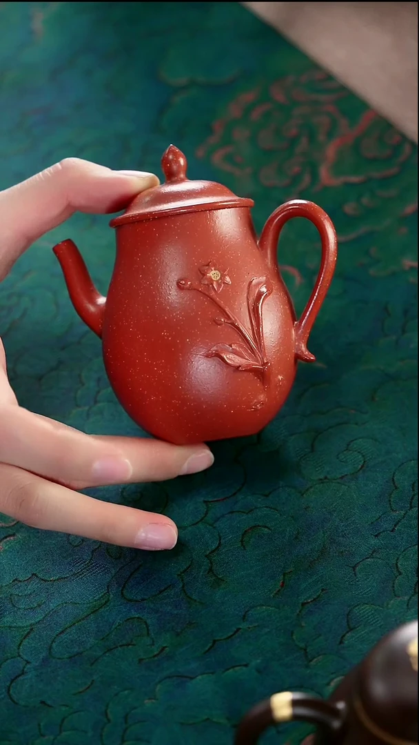 茶壶紫砂粗砂红降坡贴也宫灯150cc