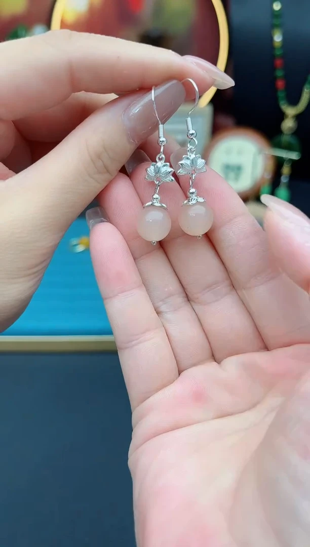 玛瑙/玉髓耳饰银S925镶嵌324000