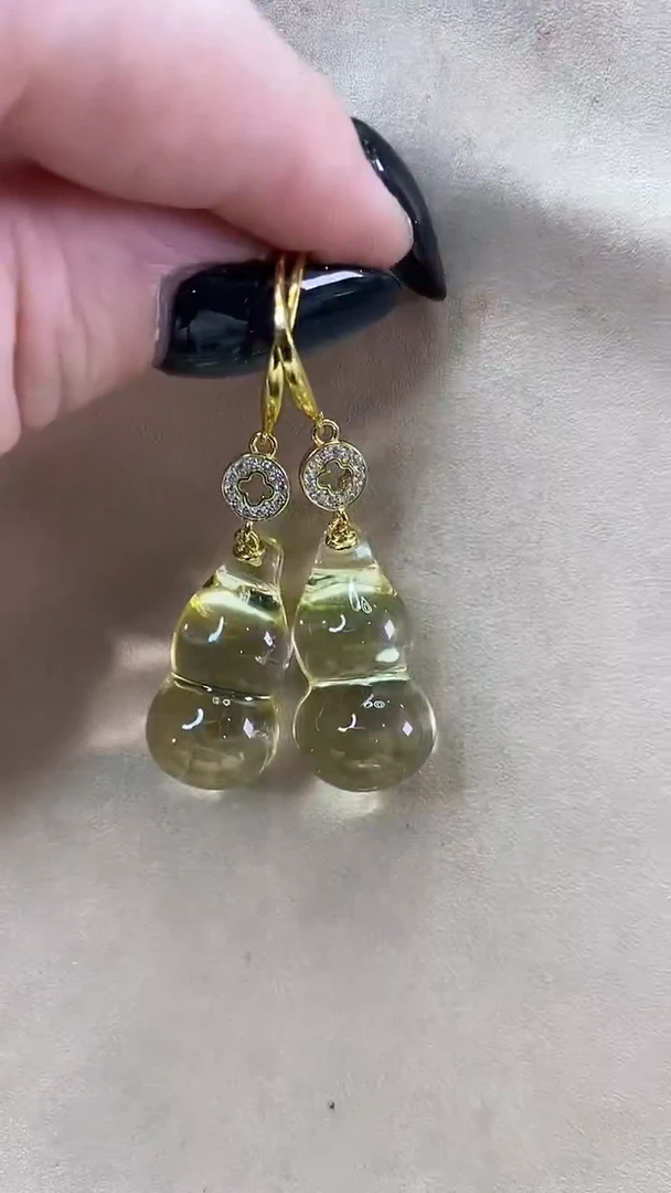 琥珀颈饰未镶嵌耳环
