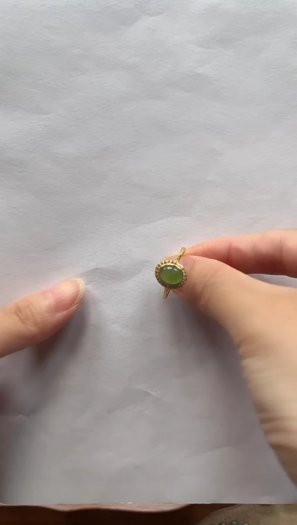 和田玉戒指银S925镶嵌戒指