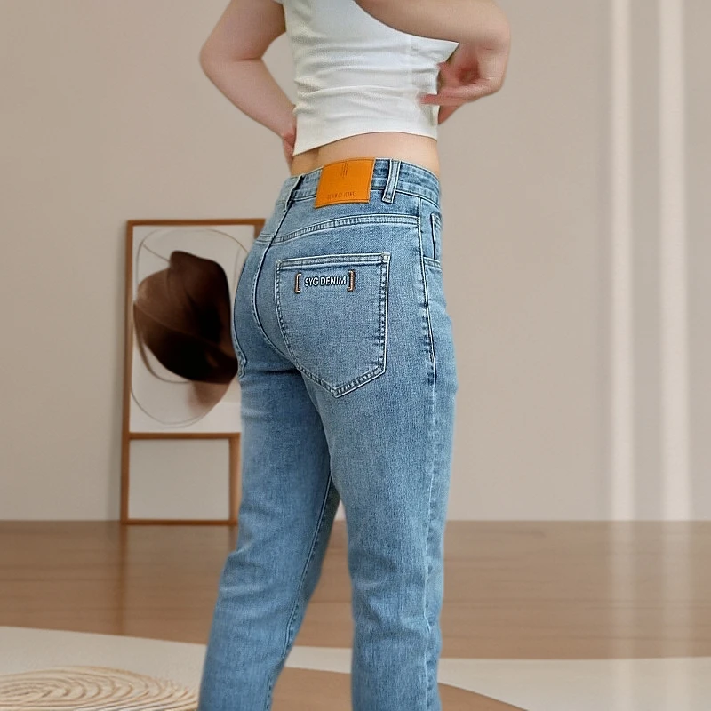 莱约惠新品九分潮流男裤修身小直筒弹力9分男士牛仔裤时尚印花裤