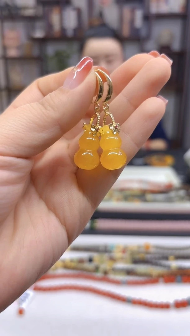 【闪购商品】翡翠耳饰14K金镶嵌耳勾E660