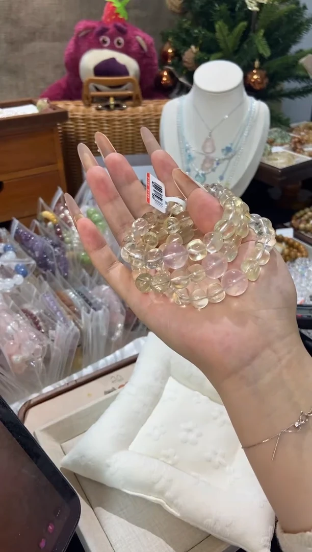 水晶手串未镶嵌孤品捡漏均匀瑕疵介意勿拍