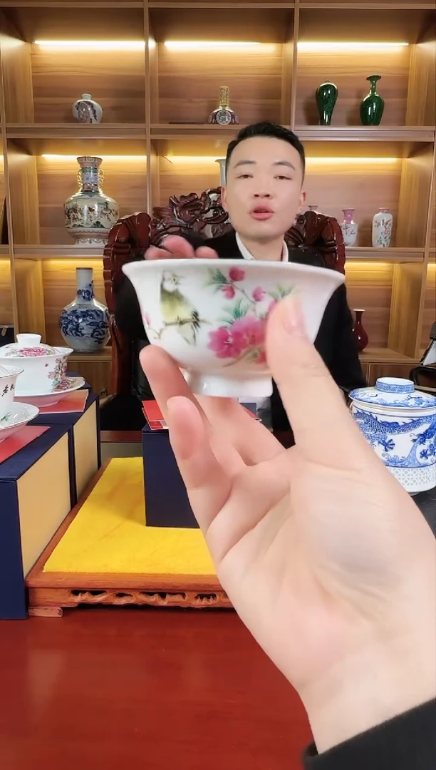 【闪购商品】摆件景德镇水点桃花