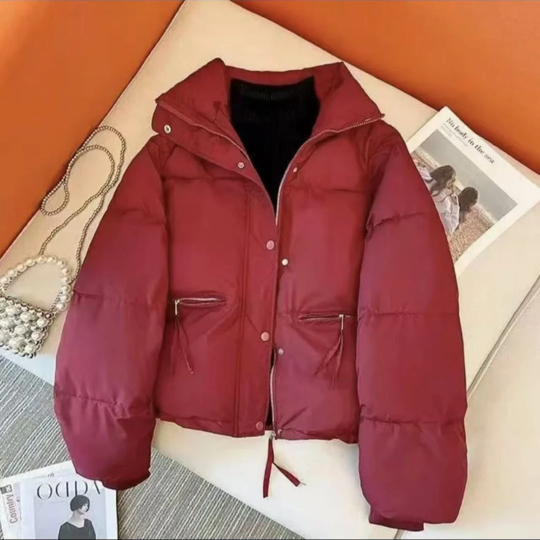 2025冬季新款韩版立领面包服短款小个子显瘦休闲宽松保暖棉衣外套