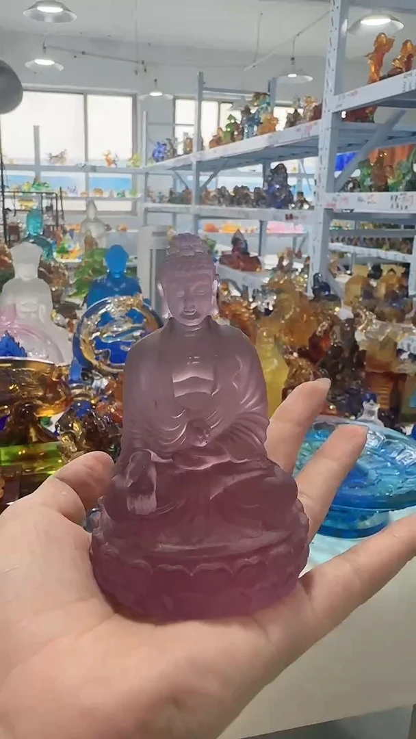 手工艺品琉璃641 阿弥陀佛 古法琉璃  微瑕介意勿拍 不退不换