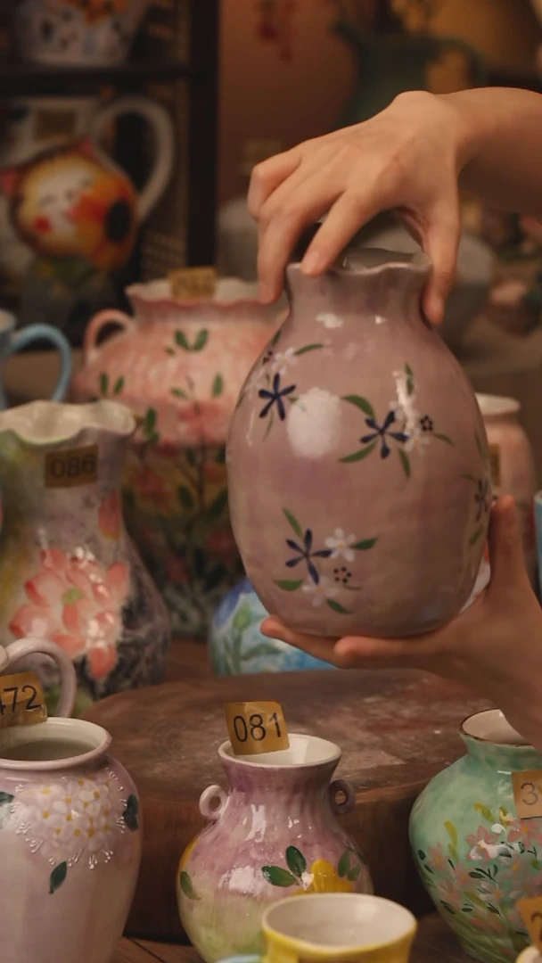 陶瓷306景德镇设计师手作花器摆件侘寂风