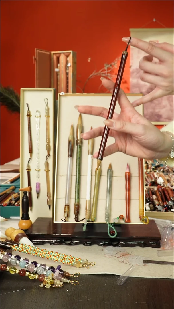 171号闪孤品高货毛笔链接 清水试笔 蘸墨不退