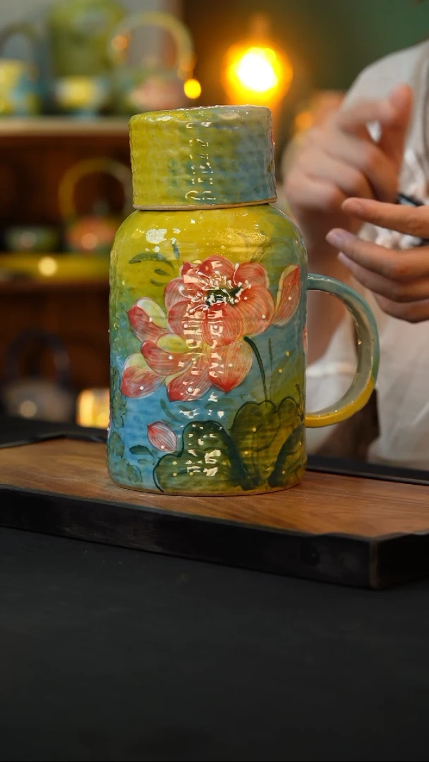 杯手绘心瓷陶瓷浮力