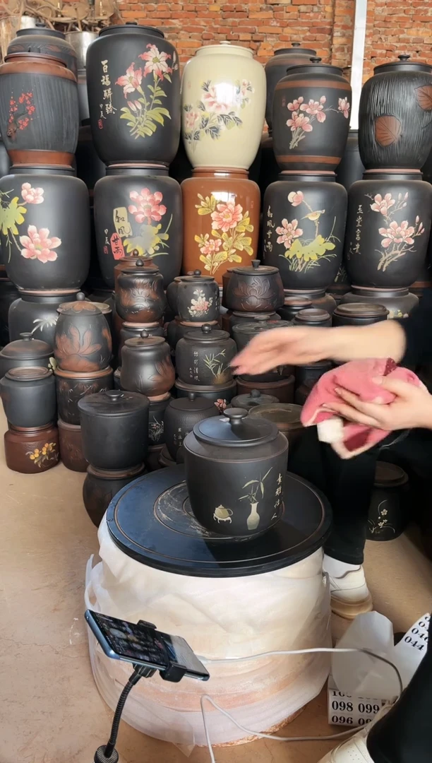 【闪购商品】壶瑕疵茶叶罐 方尖彩填 292