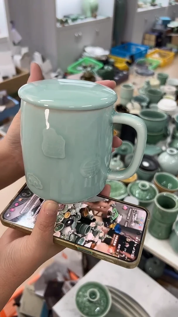 龙泉云间青瓷小米茶器