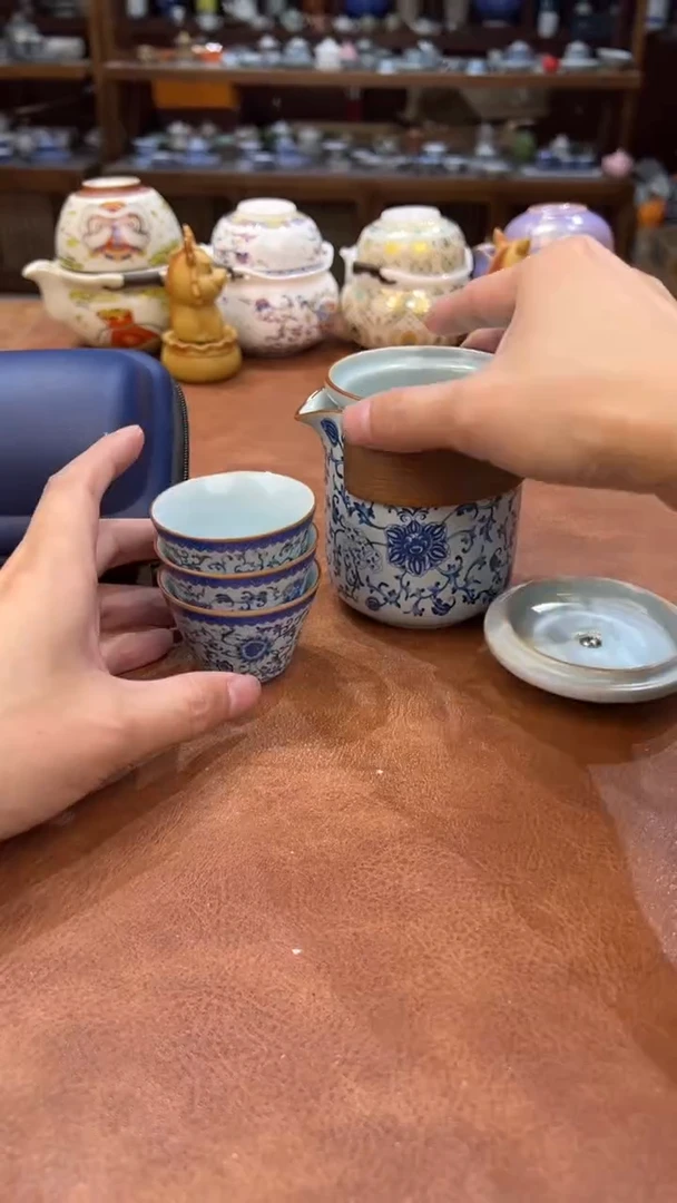 真的很便宜会开片的旅行茶具